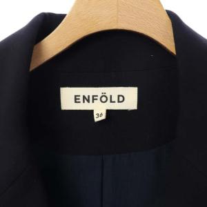 ENFOLD ドロップショルダーウールチェスターコート 36 ネイビー