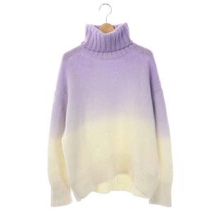 20AW ファインウールハンギングダイタートルネックプルオーバーニットセーター ラベンダー
