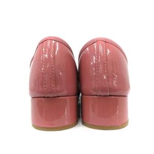 Repetto バレエシューズ チャンキーヒール リボンモチーフ エナメル ピンク