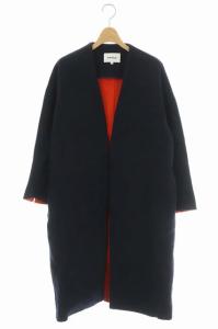 ソフトリバーノーカラーコート 36 ネイビー