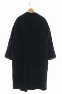 ENFOLD ソフトリバーノーカラーコート 36 ネイビー