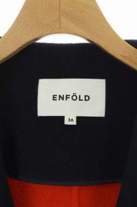 ENFOLD ソフトリバーノーカラーコート 36 ネイビー