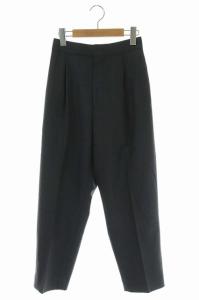 ウールトロテーパードタックパンツ センタープレス 34 チャコール