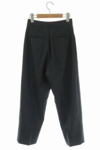 Drawer ウールトロテーパードタックパンツ センタープレス 34 チャコール