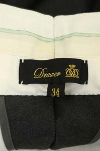 Drawer ウールトロテーパードタックパンツ センタープレス 34 チャコール
