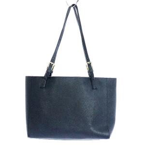 TORY BURCH トートバッグ レザー ロゴ ネイビー