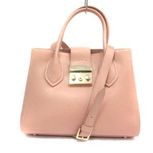 メトロポリス レザーハンドバッグ ピンク