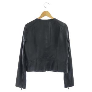 ANAYI 19AW ラムレザージャケット ノーカラー ブラック