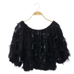 ノーカラーショートジャケット 36 ブラック