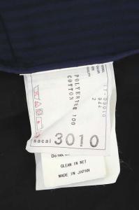 sacai バックレースアップ半袖ワンピース 2 ネイビー