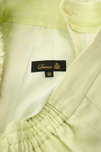 Drawer サテンバックゴムクロップドワイドパンツ 36 黄緑