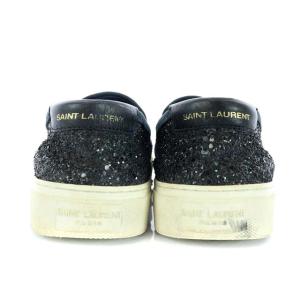 SAINT LAURENT PARIS VENICE スリッポン ローカット グリッター 38 ブラック