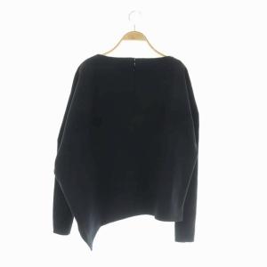 ENFOLD ライトダブルクロスニットスリーブPO カットソー 長袖 切替 38 ネイビー