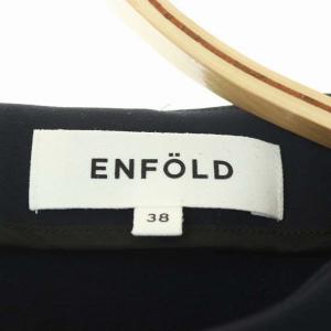ENFOLD ライトダブルクロスニットスリーブPO カットソー 長袖 切替 38 ネイビー