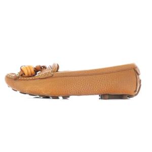 CELINE ドライビングシューズ レザー フラット マカダム 35.5 ブラウン