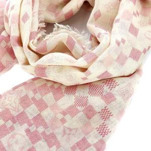 LOUIS VUITTON モノグラム カシミヤシルク混ストール ピンク