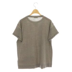 BRUNELLO CUCINELLI ウールカシミヤ混ボーダーTシャツ L ベージュ