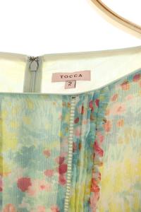 TOCCA フラワーノースリーブワンピース 2 ライトブルー