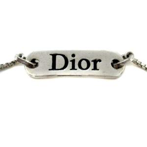 Christian Dior ロゴプレートチェーンブレスレット シルバー