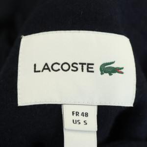 LACOSTE 刺繍ワニ ニットジャケット テーラード 2B S ネイビー