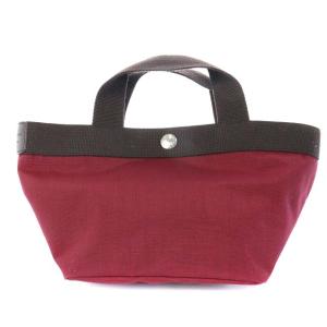 コーデュラナイロン舟形ハンドバッグ ボルドー