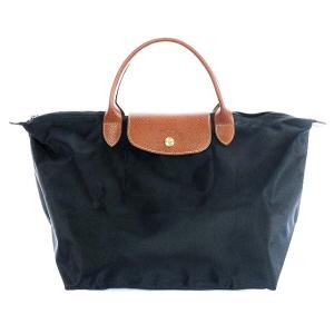 Longchamp ルプリアージュ トートバッグ ハンドバッグ ナイロン ブラック ブラウン