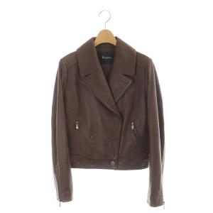 19AW ラムレザーダブルライダースジャケット 38 ブラウン