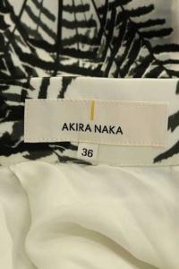 AKIRANAKA フレアスカート リーフ柄 36 ホワイト