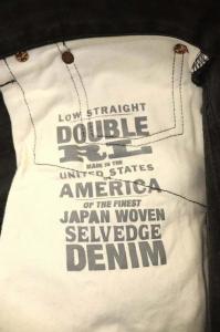 RRL サルベージデニムパンツ ジーンズ ストレート セルビッチ 黒 