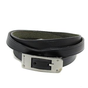 ケリーアルディオンチョーカー ロングブレスレット レザー H刻印 ブラック