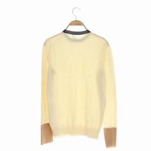 CELINE 切り替えコットンニットカットソー 長袖 プルオーバー XS ライトベージュ