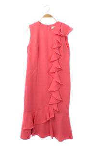 20SS ラッフルフリルドレス ワンピース ノースリーブ ロング 36 ピンク