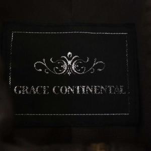 GRACE CONTINENTAL ラムレザーベスト フォックスファー フード 36 ブラウン