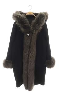 フードリバーコート アウター レッキスラビットファー 38 ブラック