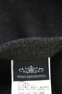 GRACE CONTINENTAL フードリバーコート アウター レッキスラビットファー 38 ブラック
