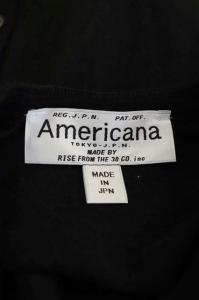 AMERICANA バックヘンリーネック プルオーバーカットソー 長袖 ブラック