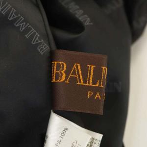 BALMAIN ラムレザーフレアスカート 7 ブラック