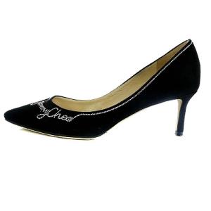 JIMMY CHOO ROMY60 パンプス ラインストーン スエード ポインテッドトゥ ブラック