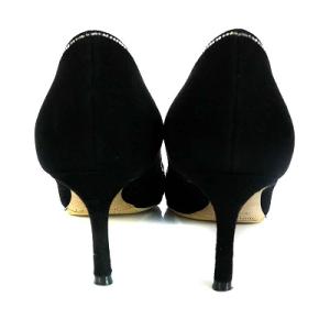 JIMMY CHOO ROMY60 パンプス ラインストーン スエード ポインテッドトゥ ブラック