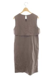 EPOCA 二枚仕立てノースリーブワンピース 40 ピンクベージュ