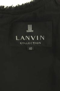 LANVIN COLLECTION ツイード袖シフォンワンピース 40 ブラック
