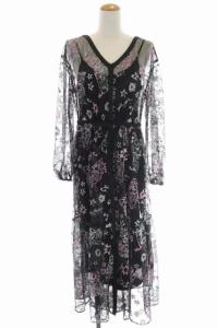 20SS スターチュールワンピース インナー付き 36 ブラック