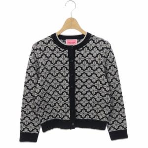 スペードマークフラワーニットカーディガン シルバー