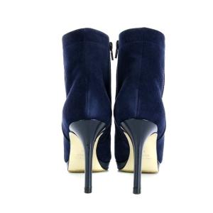 PELLICO ブーツ ショート ピンヒール サイドジップ スエード 25cm ネイビー