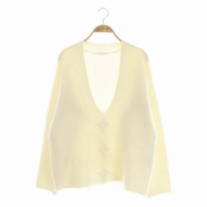 21AW ウールケーブル Vネックプルオーバー ニット S 白 