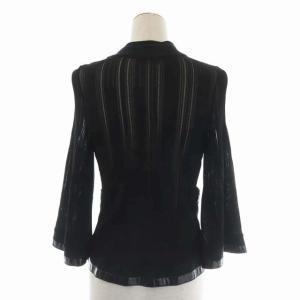 CHANEL P30391K00411 07P カーディガン 七分袖 リボン フレアスリーブ 36 ブラック