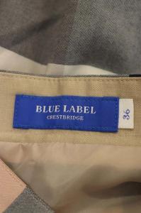 BLUE LABEL CRESTBRIDGE チェックキャミソールワンピース 36 ピンク ネイビー