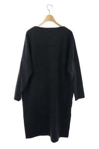 GALERIE VIE 21AW ウールナイロンボートネックワンピース 36 チャコールグレー