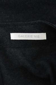 GALERIE VIE 21AW ウールナイロンボートネックワンピース 36 チャコールグレー