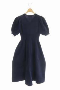 CELFORD 21AW ホールガーメントボリューム袖ワンピース 36 ネイビー